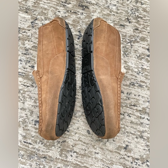 UGG Ascot Loafer Slipper Mens Size 11 Chestnut Brown Suede Sheepskin Slip On - Picture 3 of 12